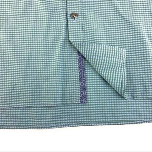 Ted Baker London Short Sleeve Button Down Teal Checkered - Picture 5 of 5